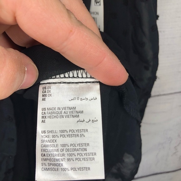 NWT Style & Co Black Sheer Top Sz 0X - Picture 6 of 8